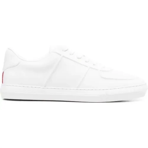 Weiße Low-Top-Sneaker mit Streifendetails , Herren, Größe: 43 1/2 EU - Moncler - Modalova