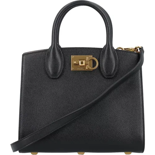 Women's Bags Handbag Nero || Bonbon Ss24 , female, Sizes: ONE SIZE - Salvatore Ferragamo - Modalova