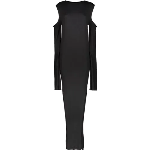 Maxi Strickkleid mit Cape-Ärmeln , Damen, Größe: S - Rick Owens - Modalova