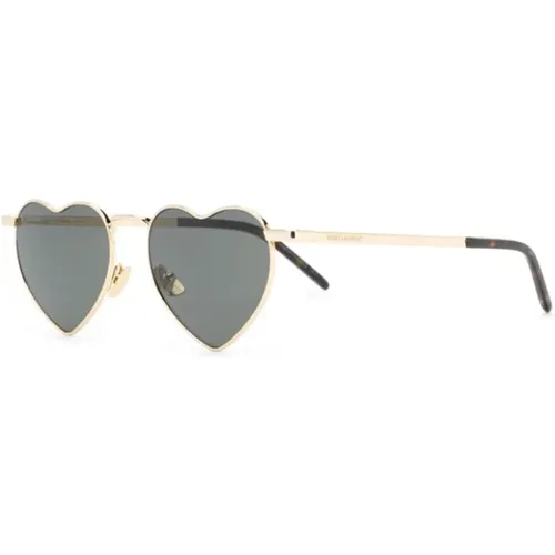 Gold Loulou Sungles , female, Sizes: 52 MM - Saint Laurent - Modalova