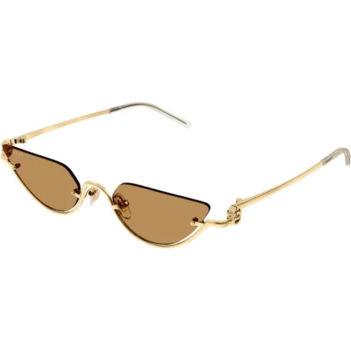 Goldene Sonnenbrille mit Originalzubehör,Stylische Sonnenbrille Gg1603S - Gucci - Modalova