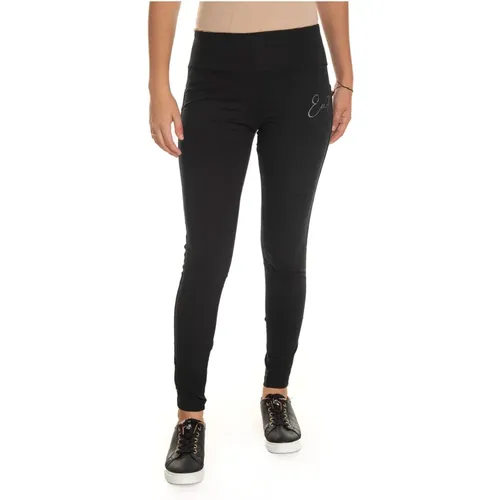 High Waisted Slim-Fit Leggings with Logo , female, Sizes: M, XL, L, XS - Emporio Armani EA7 - Modalova