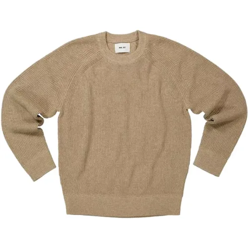 Khaki Sweater with Tightened Cuffs , male, Sizes: L, S - Nn07 - Modalova