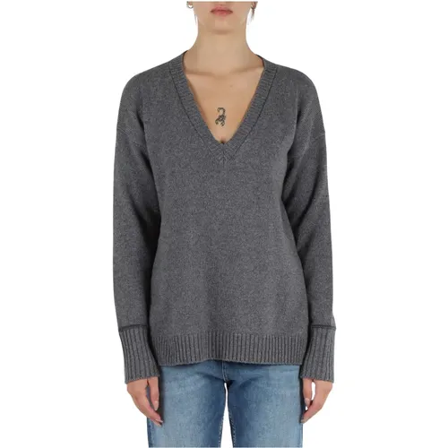 V-neck Cashmere Merino Sweater , female, Sizes: M, L, S - Maliparmi - Modalova