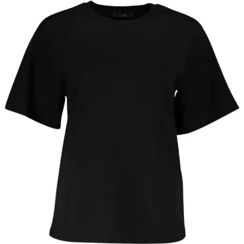 Schwarzes Baumwoll-T-Shirt mit exklusivem Druck - Cavalli Class - Modalova