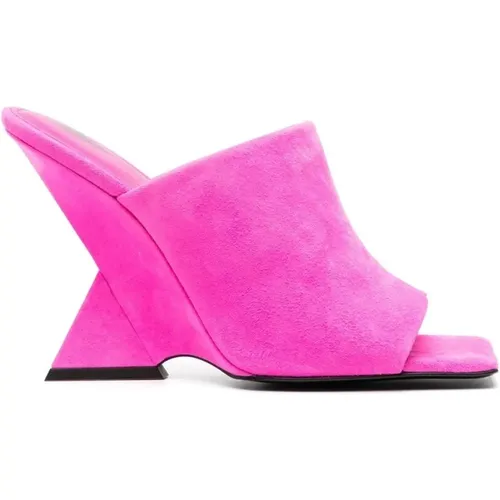 Fuchsia Square-Toe Mules , Damen, Größe: 36 EU - The Attico - Modalova