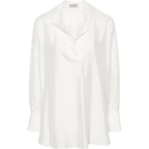 Silk Shirt Spread Collar , female, Sizes: XS - Alberto Biani - Modalova