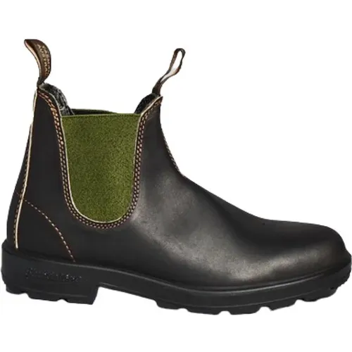 Leather Boot with Green Elastic - Testa di Moro - Size 42 , male, Sizes: 8 UK, 9 1/2 UK - Blundstone - Modalova