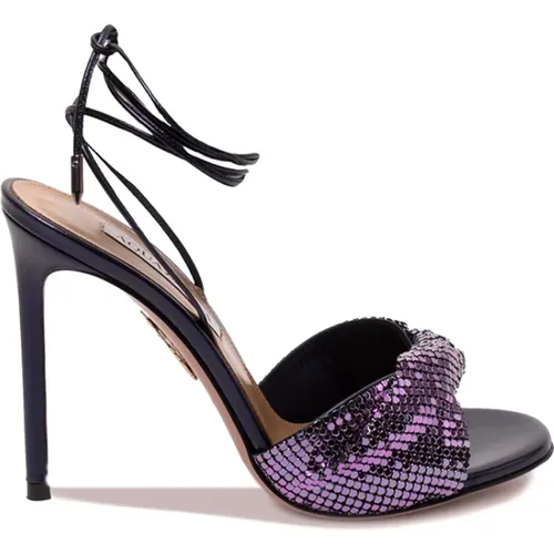 Edgy Metal Twist Leder Sandalen - Aquazzura - Modalova