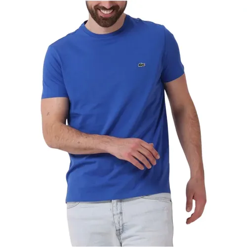 Herren Polo & Tee-shirt Stilvoll Blau , Herren, Größe: S - Lacoste - Modalova
