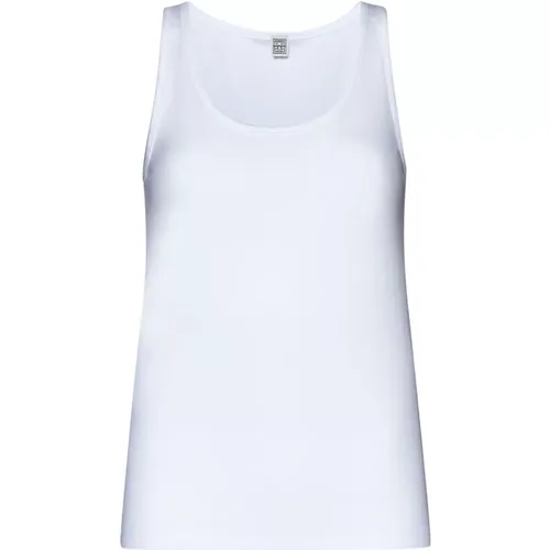 Geripptes Tanktop Weiß , Damen, Größe: XS - TotêMe - Modalova