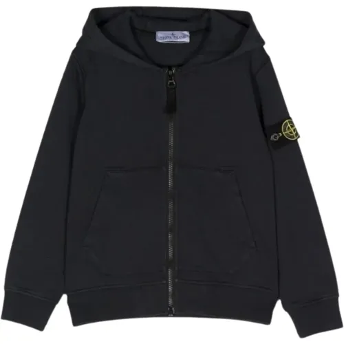 Blauer Pullover mit Logo-Applikation - Stone Island - Modalova