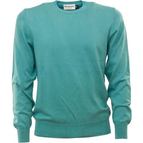 Cotton Crew Neck Sweater , male, Sizes: S, M, 2XL, 3XL - Roy Roger's - Modalova