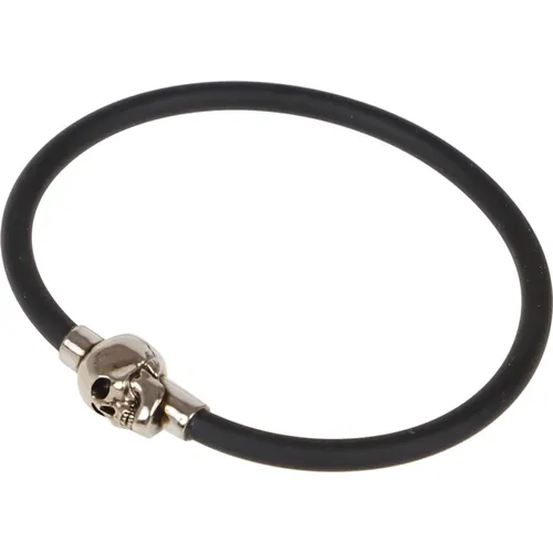 Rubber Cord Skull Bracelet , male, Sizes: S - alexander mcqueen - Modalova