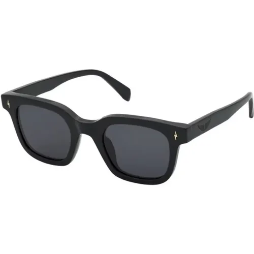 Schwarze Rauch Sonnenbrille Shiny , unisex, Größe: 48 MM - Zadig & Voltaire - Modalova