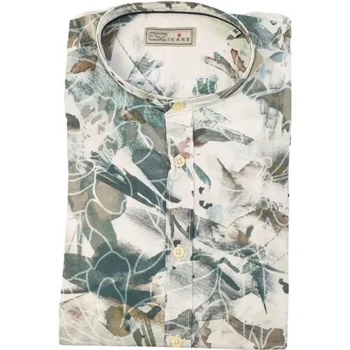 Long Sleeve Shirt with Mandarin Collar , male, Sizes: 2XL, L, 3XL, M, XL - YES ZEE - Modalova