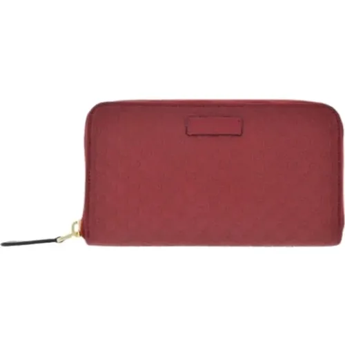 Leather Wallet with Microsima Print , female, Sizes: ONE SIZE - Gucci - Modalova
