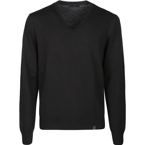 V-neck Knitwear , male, Sizes: 2XL - Fay - Modalova