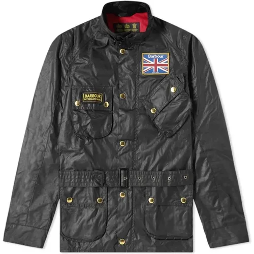 British Motorcycle-Inspired Union Jack Jacket , male, Sizes: S, L - Barbour - Modalova