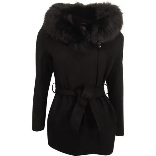 Faux Fur Hooded Jacket , female, Sizes: L, XL - Hollies - Modalova