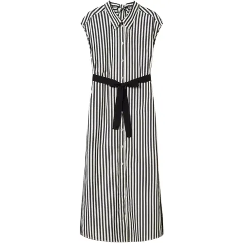 Striped Long Dress Chantilly/nero , female, Sizes: S, XS - Twinset - Modalova