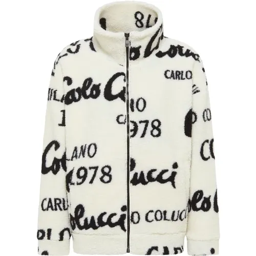 Teddy Fleece Jacke mit Markendetails - carlo colucci - Modalova