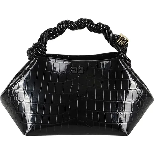 Small Patent Croco Bag , female, Sizes: ONE SIZE - Ganni - Modalova