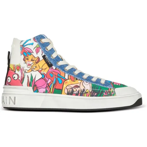 Disney x : The Lion King - B-Court High Top Sneakers mit Aufdruck Fr�hes Kind - Balmain - Modalova