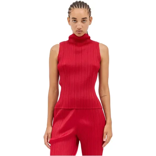 Gefaltete High-Neck-Top , Damen, Größe: L - Issey Miyake - Modalova