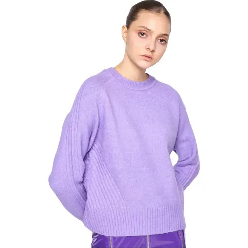 Rippstrickpullover mit bestickten Ärmeln , Damen, Größe: L - Silvian Heach - Modalova