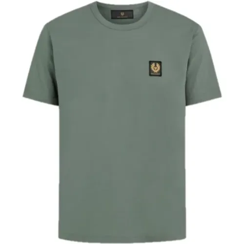 Klassisches Rundhals Grünes T-Shirt , Herren, Größe: L - Belstaff - Modalova