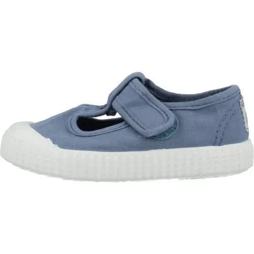 Blau Canvas Klettverschluss Sneakers für Jungen,Sandals,Jungen Canvas Sneakers Blau Klettverschluss - Victoria - Modalova