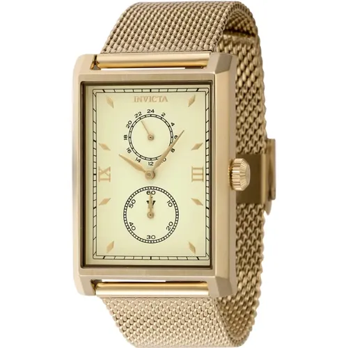 Vintage Herren Quarzuhr - Goldzifferblatt , Herren, Größe: ONE Size - Invicta Watches - Modalova