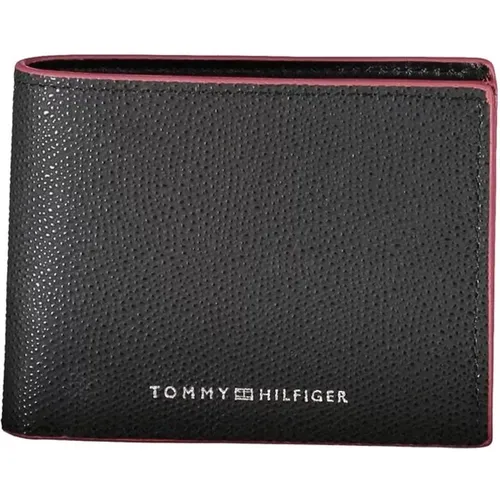 Elegant Leather Bifold Wallet with Contrasting Accents , male, Sizes: ONE SIZE - Tommy Hilfiger - Modalova