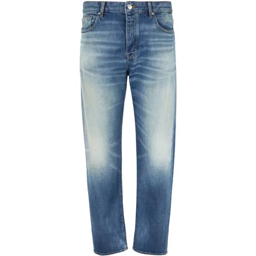 Denim Mom Jeans Indigo Baumwolle , Herren, Größe: W32 - Armani Exchange - Modalova