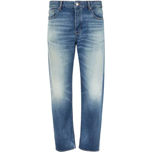 Denim Mom Jeans Indigo Baumwolle , Herren, Größe: W33 - Armani Exchange - Modalova