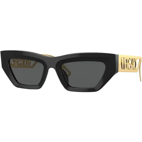 Stylische Sonnenbrille Schwarz Gb1/87 , Damen, Größe: 53 MM - Versace - Modalova