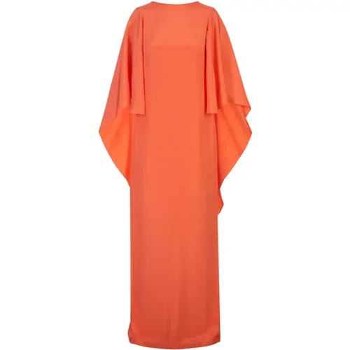 Coral Silk Baleari Long Dress , female, Sizes: M - Max Mara - Modalova