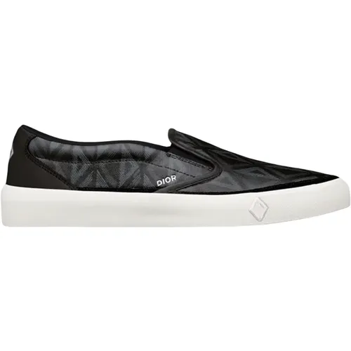 Diamond Slip-On Canvas Sneakers , male, Sizes: 4 UK, 14 UK - Dior - Modalova