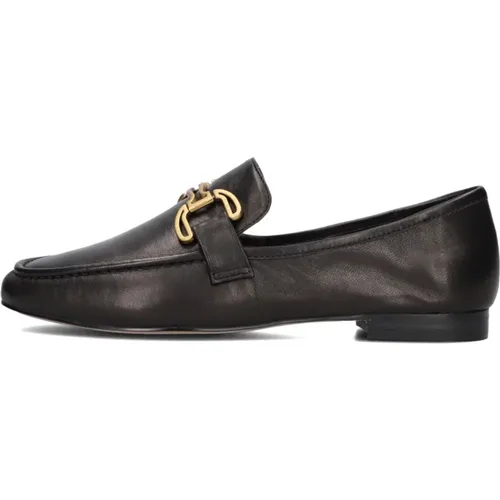 Schwarze Loafers mit Goldkette , Damen, Größe: 36 EU - Bibi Lou - Modalova