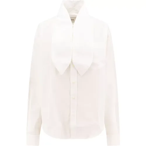 Button-Up Shirt Long Sleeve , female, Sizes: L, M - Ami Paris - Modalova