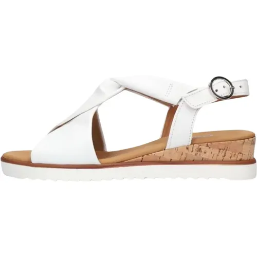 Weiße Sandale mit Twist-Detail , Damen, Größe: 42 EU - Gabor - Modalova