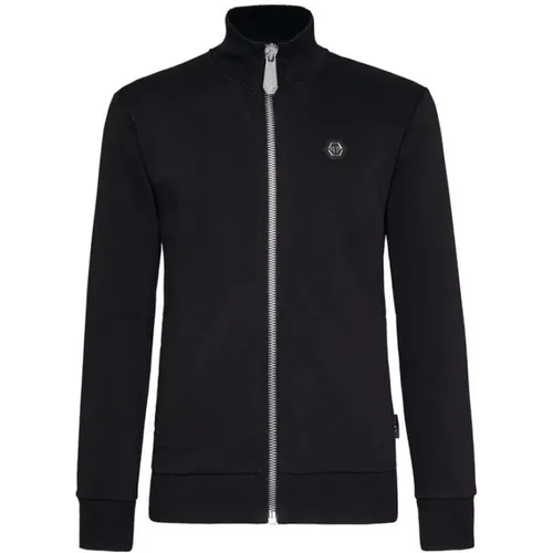 Skull Jacket with Rhinestone Logo , male, Sizes: L - Philipp Plein - Modalova