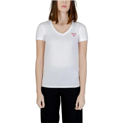Printed V-Neck T-Shirt , female, Sizes: M, XS, L, XL, 2XL, S - Guess - Modalova