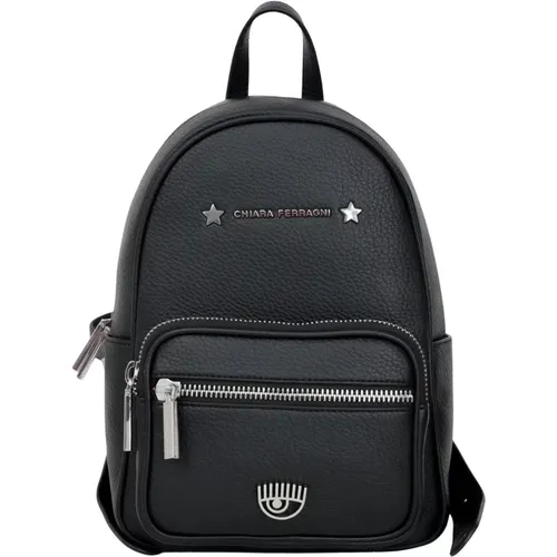 Schwarzer synthetischer Rucksack mit Eye Logo - Chiara Ferragni Collection - Modalova