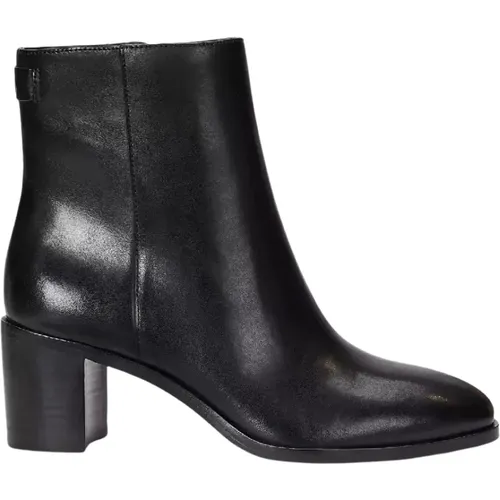 Schwarze Leder-Stiefeletten Cassie , Damen, Größe: M - Ralph Lauren - Modalova