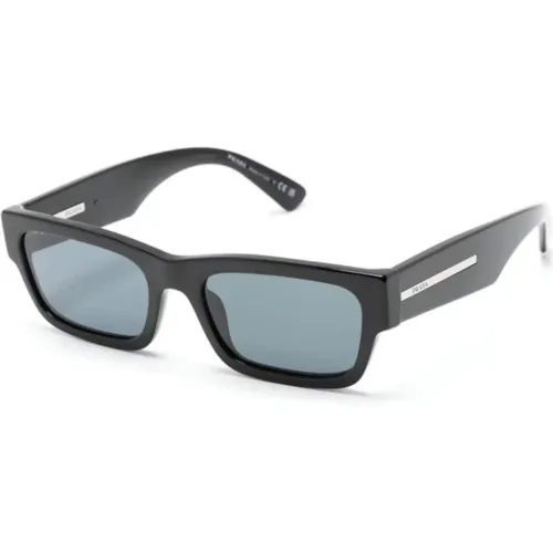 Schwarze Sonnenbrille mit Original-Etui , Herren, Größe: 56 MM - Prada - Modalova