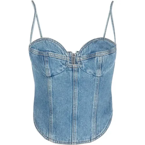 Denim Bustier Top , female, Sizes: 2XS - Magda Butrym - Modalova