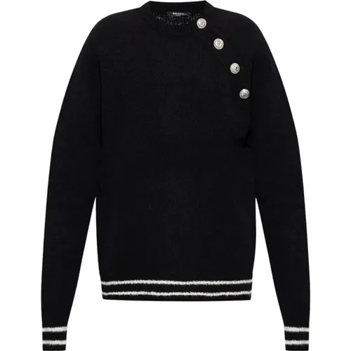 Sweater with decorative closure , male, Sizes: L - Balmain - Modalova