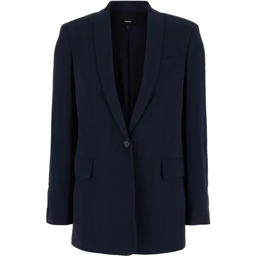 Cady Single-Breasted Jacket Shawl Collar , female, Sizes: S, 3XS, XS - Theory - Modalova